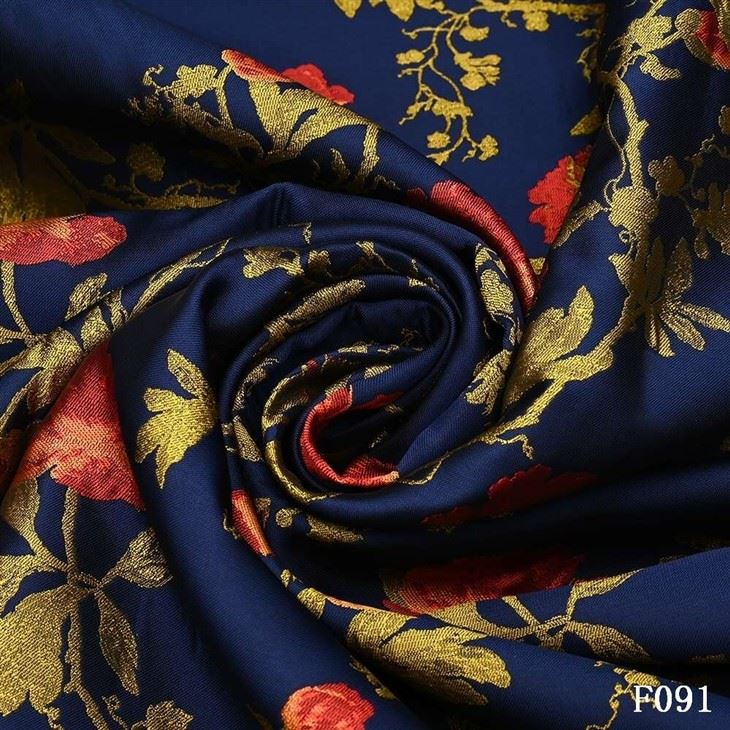 Classic Floral Jacquard Suit Fabric – F091 Navy Blue Woven Blazer price
