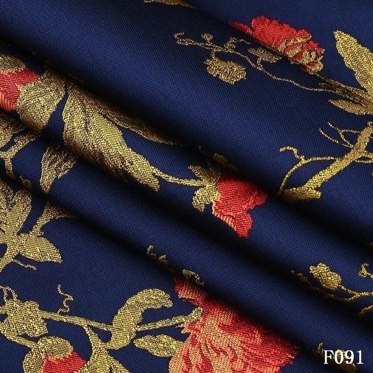 Classic Floral Jacquard Suit Fabric – F091 Navy Blue Woven Blazer best