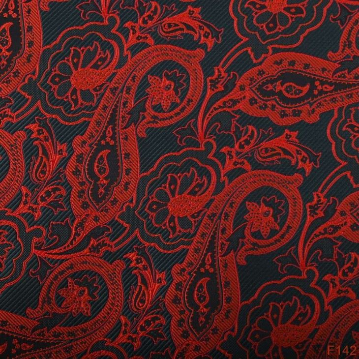 Elegant Paisley Jacquard Suit Fabric – F142 Black Satin Lapel Formal Blazer