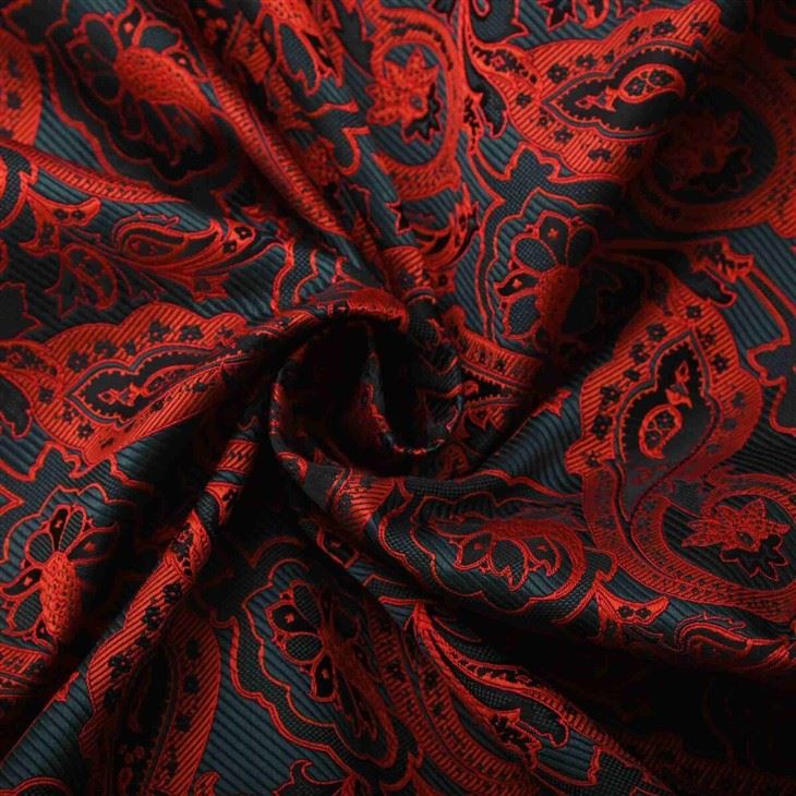 Elegant Paisley Jacquard Suit Fabric – F142 Black Satin Lapel Formal Blazer high quality