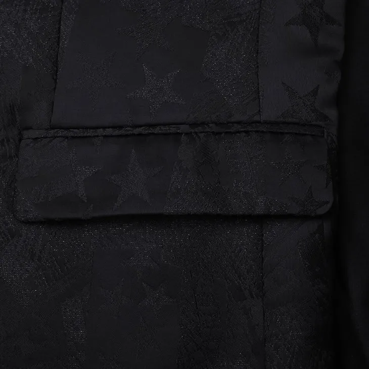 Men's Star Jacquard Black Suit Jacket - Luxury Formal Blazer & Tuxedo best