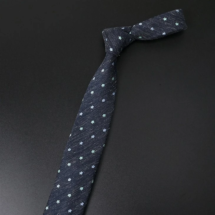 YiLi Black Floral Linen Tie: Timeless Style